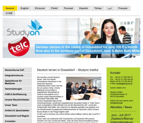 Studyon Institut Düsseldorf Studyon Institut für Sprache Interkultur und akademische Kooperationen Study.on GmbH Erfahrung Studyon Institut Düsseldorf Studyon Institut für Sprache Interkultur und akademische Kooperationen Study.on GmbH Öffnungszeit