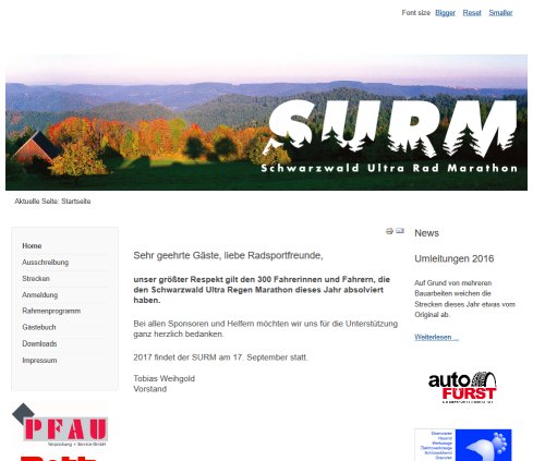 SURM Schwarzwald Ultra Radmarathon Home Radsportverein Alpirsbach Rötenbach e.V. Erfahrung SURM Schwarzwald Ultra Radmarathon Home Radsportverein Alpirsbach Rötenbach e.V. Öffnungszeit