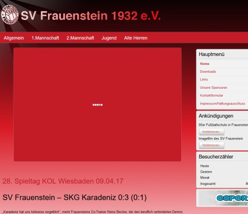 Home Webseite des SV Frauenstein 1932 e.V. SV Frauenstein 1932 e.V. Erfahrung Home Webseite des SV Frauenstein 1932 e.V. SV Frauenstein 1932 e.V. Öffnungszeit
