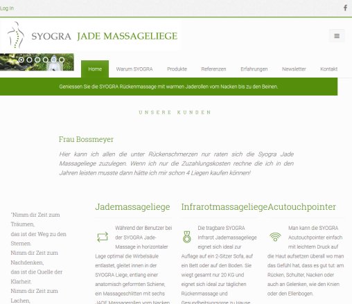 SYOGRA Thermal Jade Massageliegen direkt vom deutschen Hersteller SYOGRA Consulting GmbH Erfahrung SYOGRA Thermal Jade Massageliegen direkt vom deutschen Hersteller SYOGRA Consulting GmbH öffnungszeit