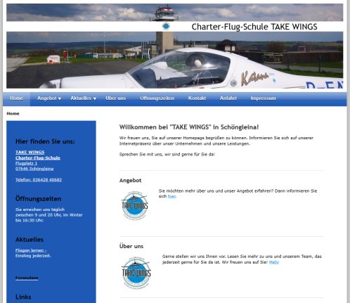 Flugschule TAKE WINGS Jena Schöngleina Erfahrung Flugschule TAKE WINGS Jena Schöngleina Öffnungszeit