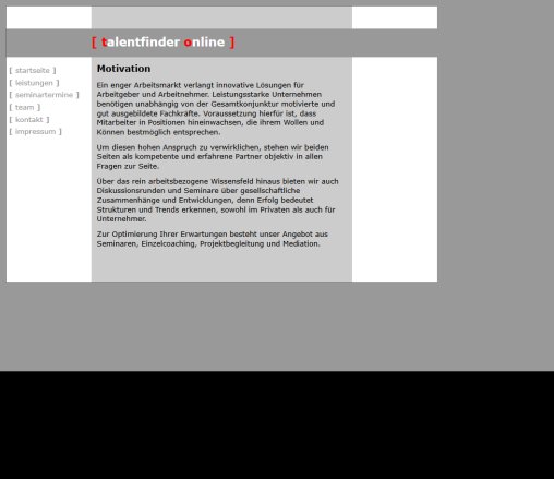 talentfinder online | motivation  öffnungszeit