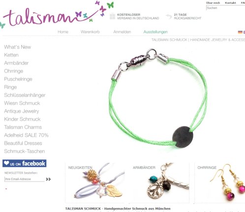 Talisman Schmuck | Handmade Jewelry & Accessories Westside Marketing GmbH öffnungszeit