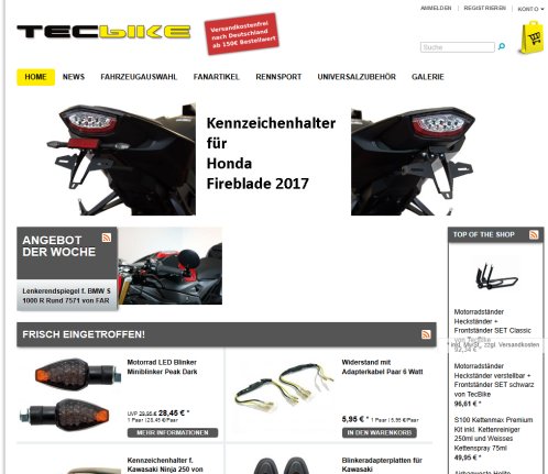 TecBike Motorrad Zubeh&ouml;r | Kennzeichenhalter   Blinkerspiegel   Felgenrandaufkleber   Felgenbettaufkleber   FAR   DPM   Akrapovic   Perfect Parts   Pazzo   Miniblinker TecBike GmbH &ouml;ffnungszeit