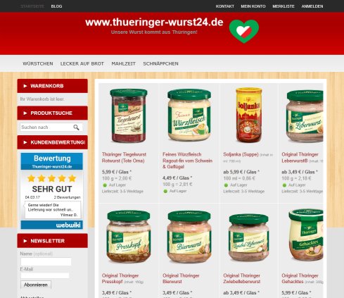 Thüringer Wurst Spezialitäten Online kaufen und bestellen Erfahrung Thüringer Wurst Spezialitäten Online kaufen und bestellen Öffnungszeit