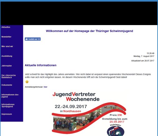 Die offizielle Seite der Thüringer Schwimmjugend   Aktuelles  öffnungszeit