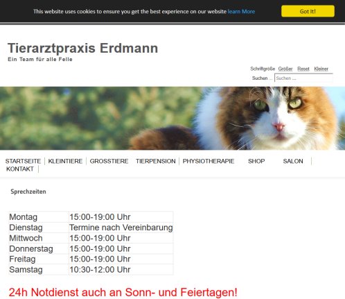 Tierarztpraxis Erdmann   Home  öffnungszeit