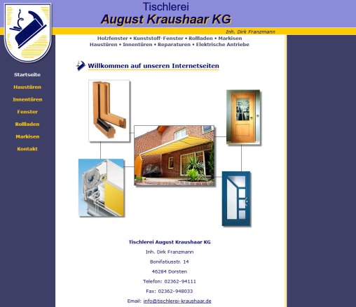 Tischlerei August Kraushaar KG Dorsten Fenster Haustüren Markisen Rollladen Reparaturen Tischlerei August Kraushaar KG Erfahrung Tischlerei August Kraushaar KG Dorsten Fenster Haustüren Markisen Rollladen Reparaturen Tischlerei August Kraushaar KG Öffnungszeit