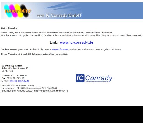 toner blitz.de   Der Onlineshop für kompatible Toner IC Conrady GmbH öffnungszeit