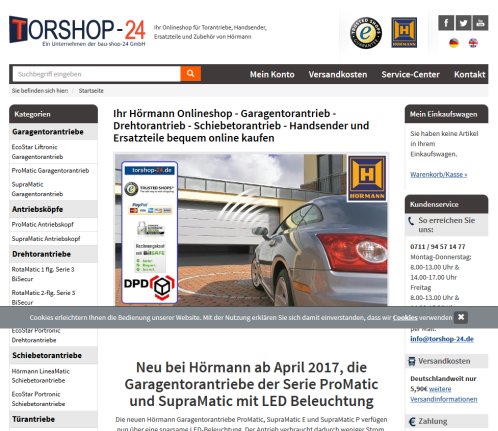 Hörmann Garagentorantrieb  Handsender und Ersatzteile im Shop günstig online bestellen bau shop 24 GmbH öffnungszeit