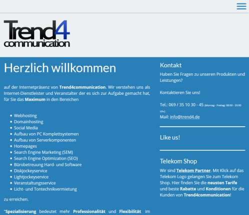 Wilkommen Trend4communication Erfahrung Wilkommen Trend4communication Öffnungszeit