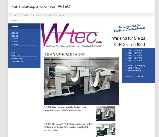 TRENNSEPARIERER WTEC E.K. öffnungszeit