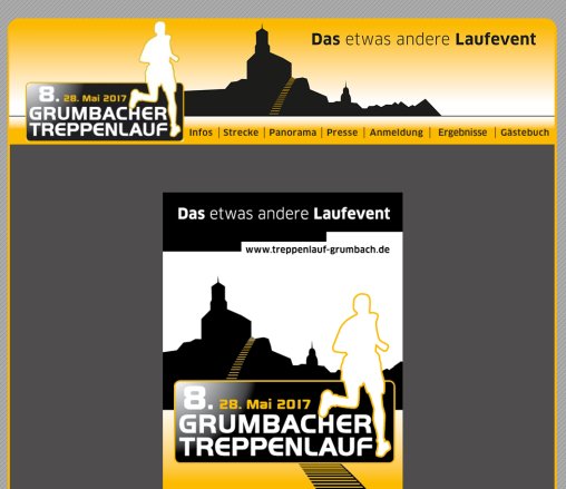 Treppenlauf Grumbach .:: Das etwas andere Laufevent .:: 160 Höhenmeter .:: 275 Treppenstufen .:: 8.100 Meter Laufstrecke ::. Erfahrung Treppenlauf Grumbach .:: Das etwas andere Laufevent .:: 160 Höhenmeter .:: 275 Treppenstufen .:: 8.100 Meter Laufstrecke ::. Öffnungszeit