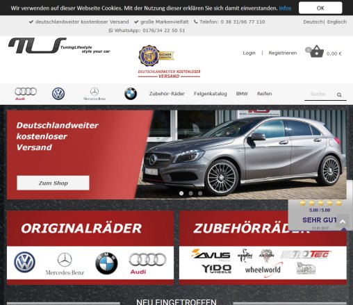 Tuning Lifestyle GbR Webshop   Felgen und Reifen online kaufen  öffnungszeit