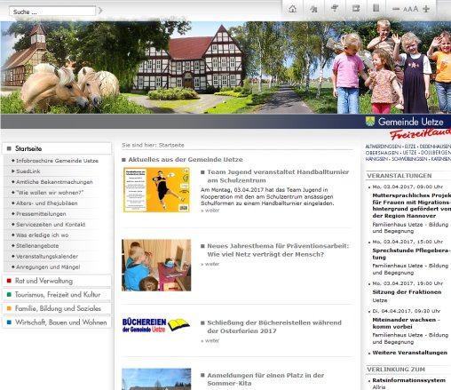 Startseite | Gemeinde Uetze   &ouml;ffnungszeit
