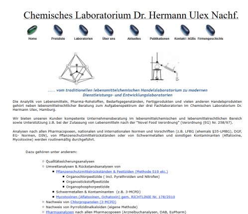 Chemisches Labor Dr. H. Ulex  Hamburg  öffnungszeit