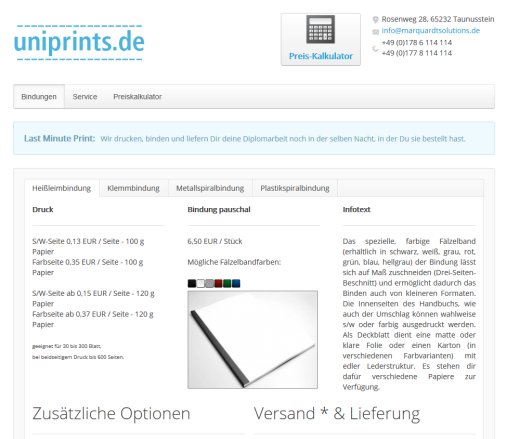 Uni Prints   Bietet dir beim binden und drucken deiner Diplomarbeit einen Last Minute Druck an  öffnungszeit