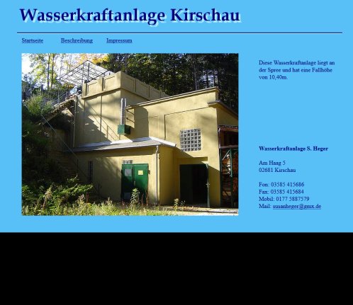 Wasserkraftanlage Kirschau  öffnungszeit