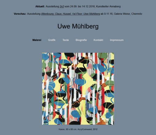 Uwe Mühlberg   Malerei  öffnungszeit