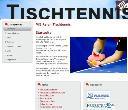 VfB Rajen Tischtennis  öffnungszeit