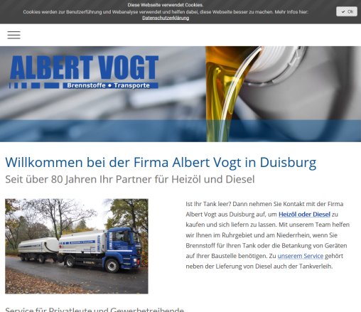 Albert Vogt   Brennstoffe • Transporte  öffnungszeit