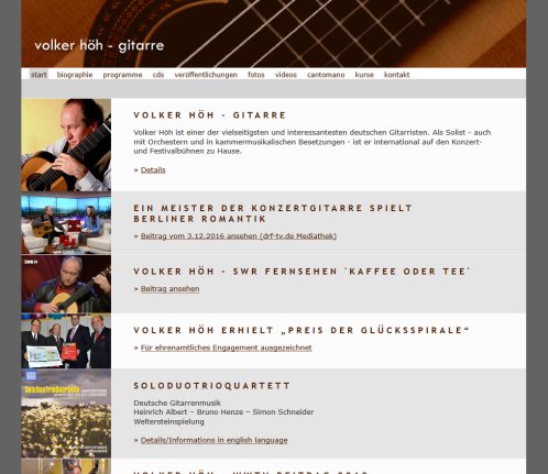 Volker Höh   Gitarre / Startseite  öffnungszeit