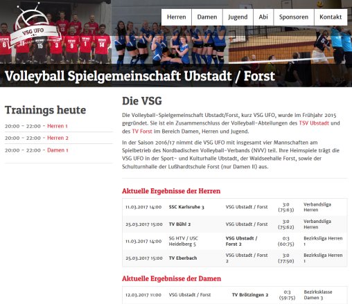 VSG UFO   Volleyball SG Ubstadt / Forst  öffnungszeit