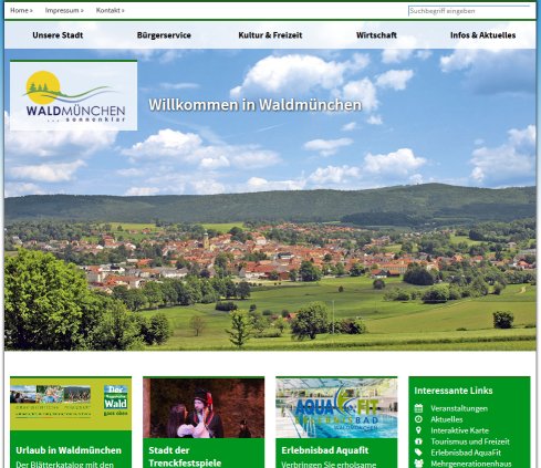 Stadt Waldmünchen   Luftkurort im Bayerischen Wald  Stadt der Trenckfestspiele   öffnungszeit