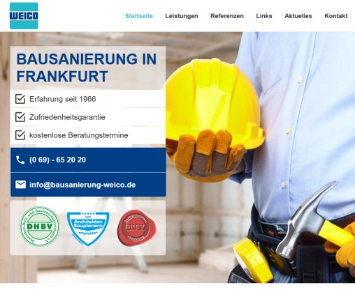 Bausanierung  Bauerhaltung  Weico  Frankfurt Wolfgang Weiss GmbH & Co. KG öffnungszeit