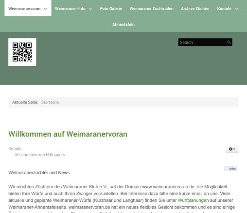 Weimaraner Zwinger und Züchter des Weimaraner Klub e.V.  Aktuelle Würfe (JGHV  VDH  FCI)   Zucht  Züchter und Ahnentafeln von Weimaranern  öffnungszeit
