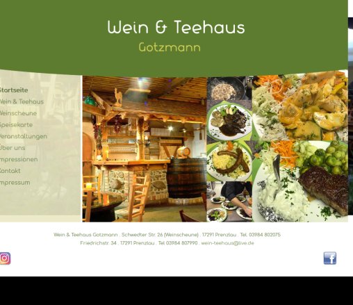 Wein  und Teehaus Klaus Gotzmann in Prenzlau  öffnungszeit