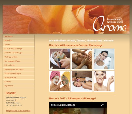 Kosmetik und Wellness Studio Aroma Startseite Erfahrung Kosmetik und Wellness Studio Aroma Startseite Öffnungszeit