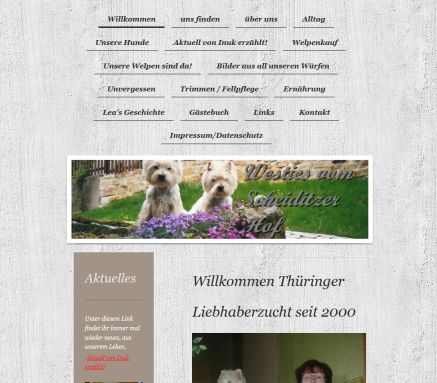 Willkommen bei den Westies vom Scheiditzer Hof Thüringer Liebhaberzucht im KfT und VDH Westies vom Scheiditzer Hof Erfahrung Willkommen bei den Westies vom Scheiditzer Hof Thüringer Liebhaberzucht im KfT und VDH Westies vom Scheiditzer Hof Öffnungszeit