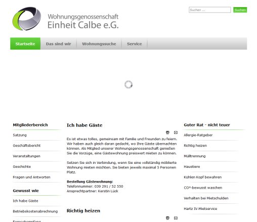 Startseite Wohnungsgenossenschaft Einheit Calbe e.G. Erfahrung Startseite Wohnungsgenossenschaft Einheit Calbe e.G. Öffnungszeit