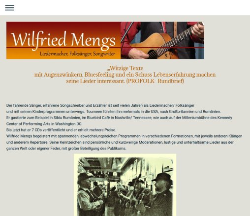 Liedermacher Wilfried Mengs  öffnungszeit