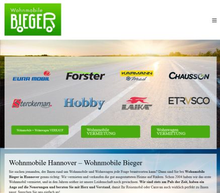Wohnmobile Bieger Hannover | Vermietung und Verkauf von Wohnmobilen  Caravans und Wohnwagen Wohnmobile Bieger GmbH &ouml;ffnungszeit