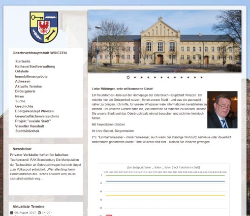 STADT WRIEZEN   Die Homepage der Oderbruchhauptstadt team@work Systemhaus GmbH öffnungszeit