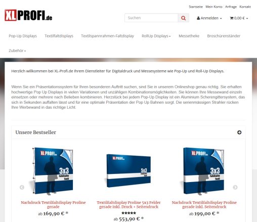 Pop Up   Roll Up  und Faltdisplay | www.xl profi.de  öffnungszeit