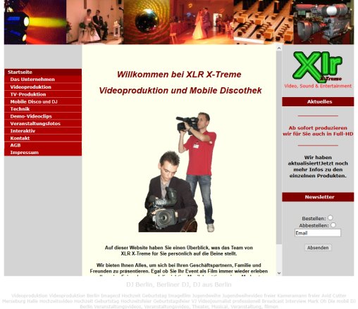 XLR X Treme     Mobile Discothek Videoproduktion DJ Berlin Hochzeitsvideo Mobile Diskothek mobiler DJ Mobildisco Disco Maik Künnemann & Stephan Kießling GbR öffnungszeit