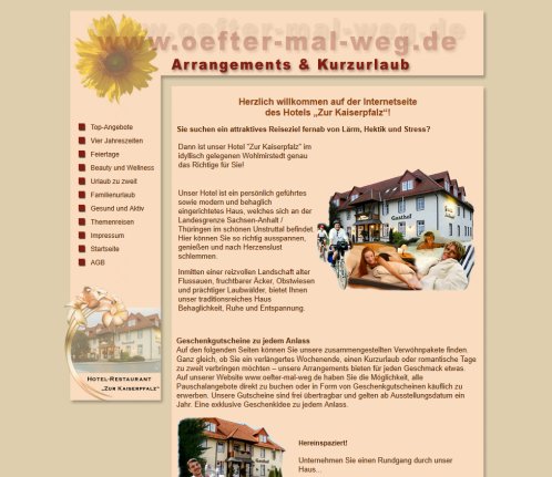 www.oefter mal weg.de Arrangements Kurzurlaub Pauschalangebote Wochenendurlaub Startseite Erfahrung www.oefter mal weg.de Arrangements Kurzurlaub Pauschalangebote Wochenendurlaub Startseite Öffnungszeit