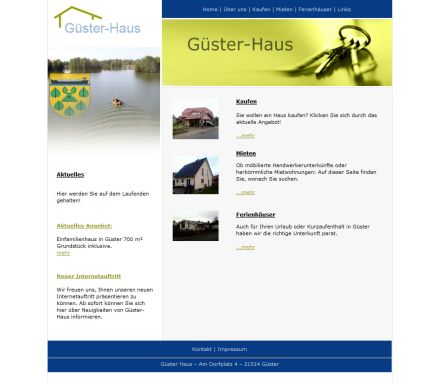 Willkommen auf www.güster haus.de Güster Bau GmbH öffnungszeit