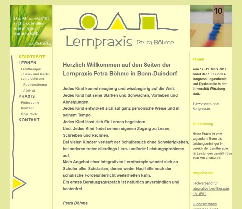 Lernpraxis Petra Böhme STARTSEITE Erfahrung Lernpraxis Petra Böhme STARTSEITE Öffnungszeit