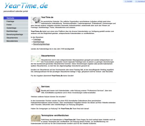 YearTime   personalized calendar portal MeshTec GmbH öffnungszeit