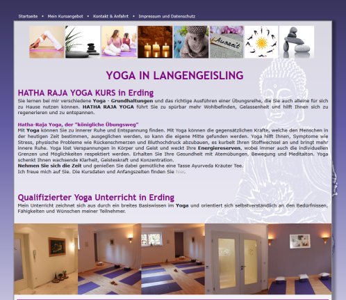 Startseite Yoga in Langengeisling  Ingrid Reitmeier   Yoga in Langengeisling  Hatha Yoga in Erding  öffnungszeit