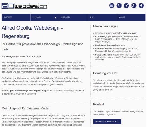 Alfred Opolka Webdesign   Webgestaltung für Regensburg  öffnungszeit