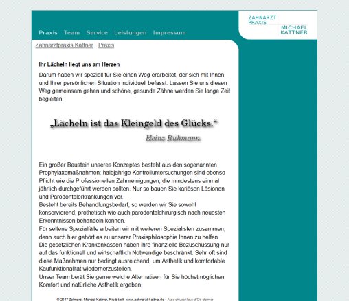 Zahnarzt Michael Kattner  Riedstadt: Praxis  öffnungszeit