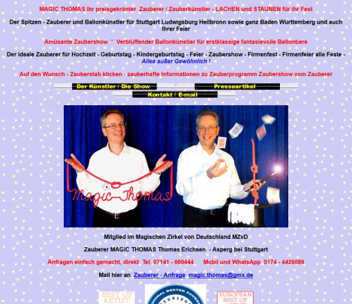 Humorvoller Zauberer  Zauberk&uuml;nstler   Ballonk&uuml;nstler von Privatfeier + Fest bis Firma Der Zauberer   &ouml;ffnungszeit