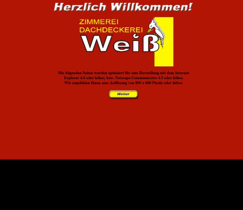 Zimmerei und Dachdeckerei Weiss  Kuemmersbuch 8  92256 Hahnbach  öffnungszeit