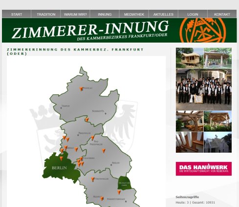 Zimmererinnung des Kammerbezirkes Frankfurt (Oder) Erfahrung Zimmererinnung des Kammerbezirkes Frankfurt (Oder) Öffnungszeit