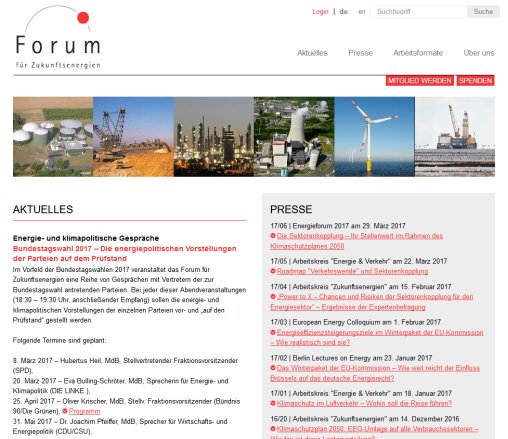 Forum für Zukunftsenergien eV   öffnungszeit